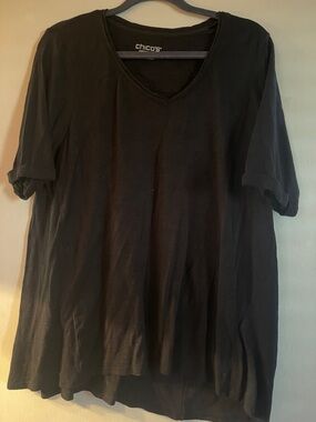 Chico's Black Short-Sleeve V-Neck Tee